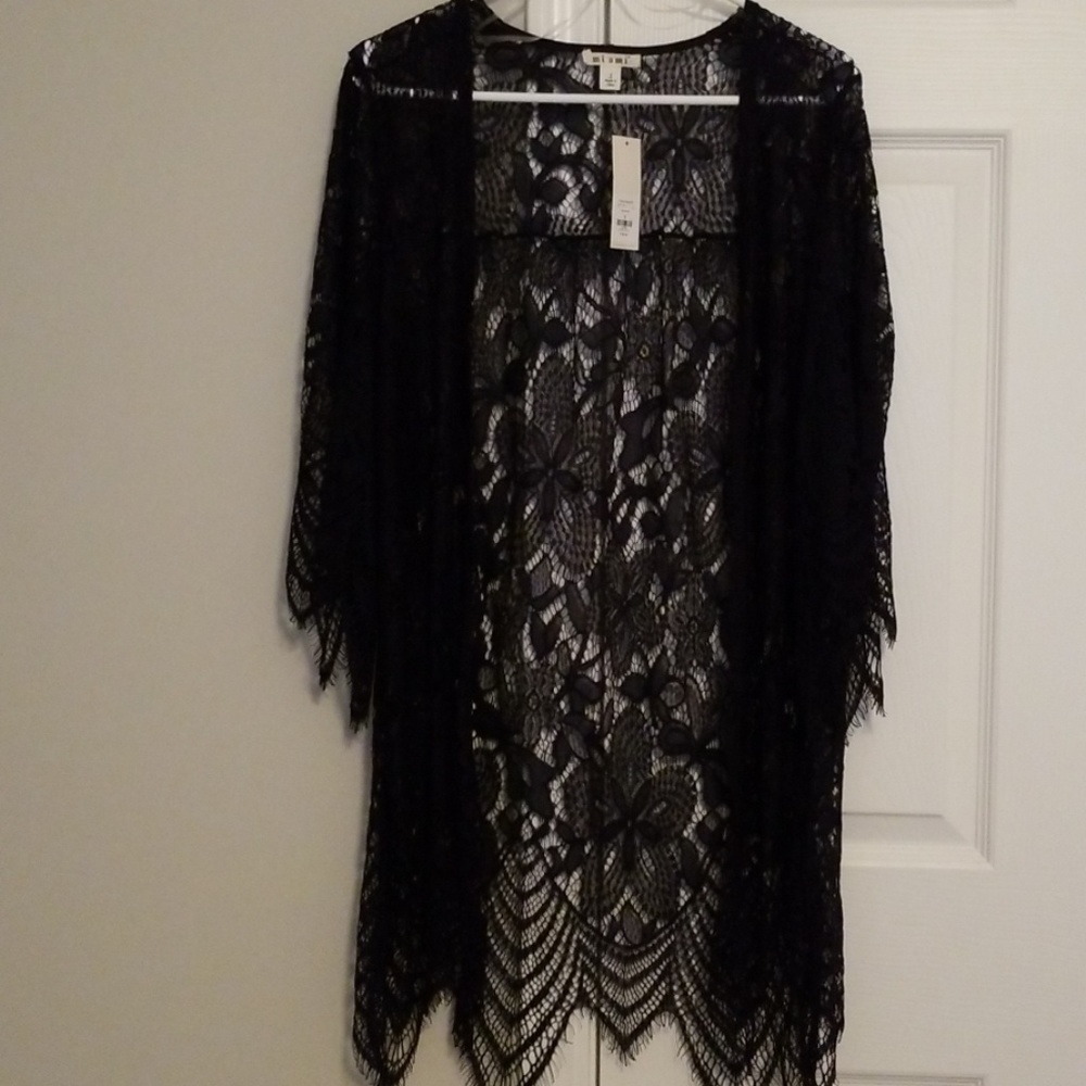 Francesca's Navy Lacey Kimono